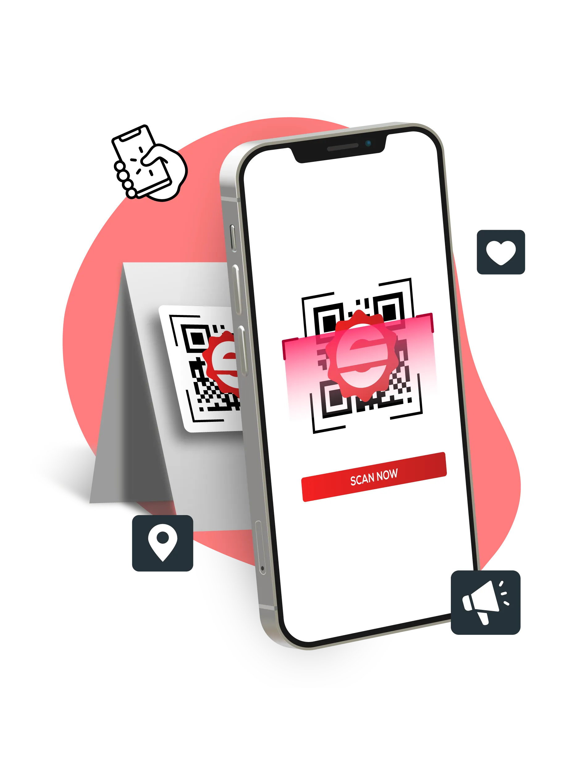 Mockup of a smartphone displaying a digital stamp card for events.