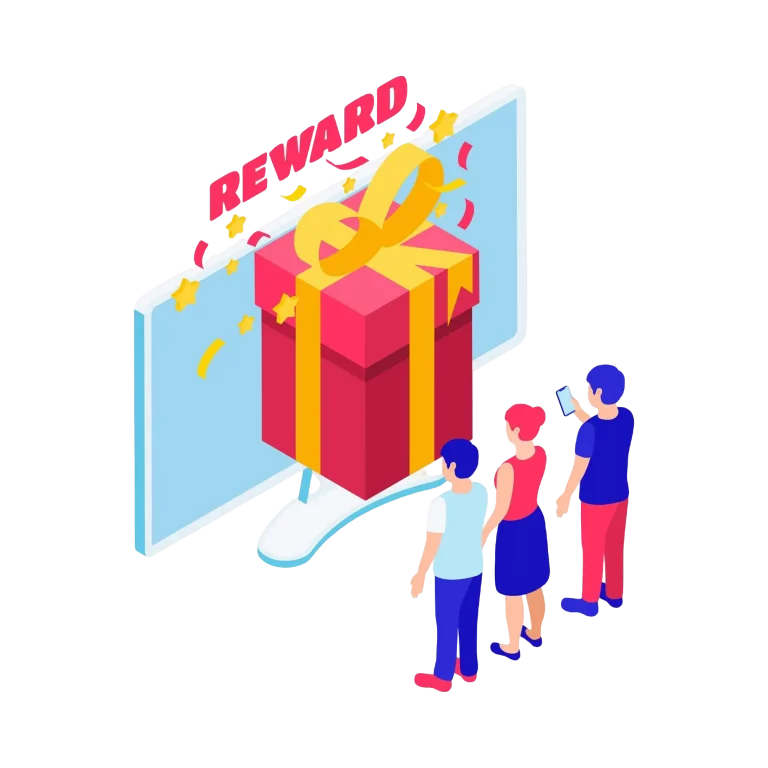 Illustration showing for Redeem Rewards and Win Big!